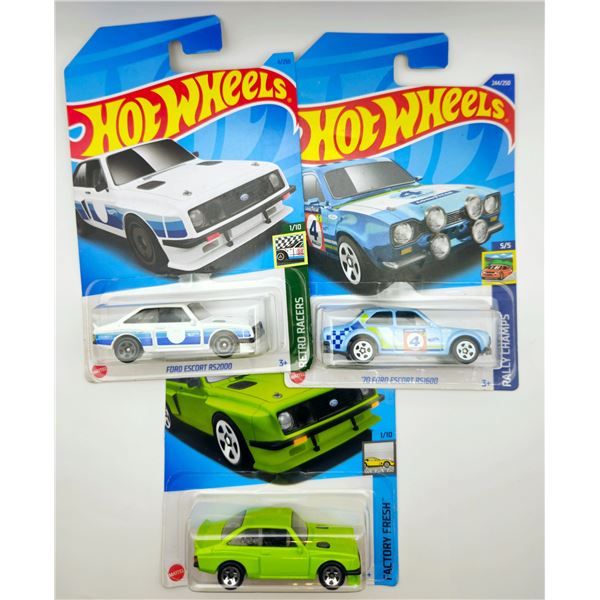 3 HOT WHEELS FORD ESCORT'S