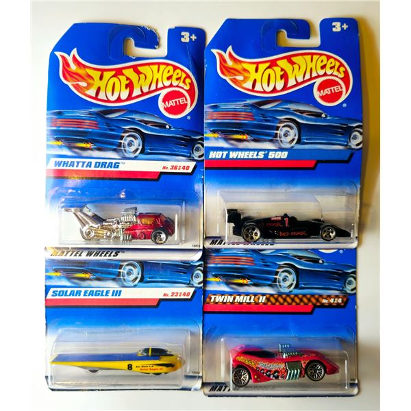 4 HOT WHEELS 90'S RELEASE SOLAR EAGLE, 500, TWIN