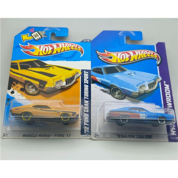 LOT OF 2 HOT WHEELS 72 FORD GRAN TORINO