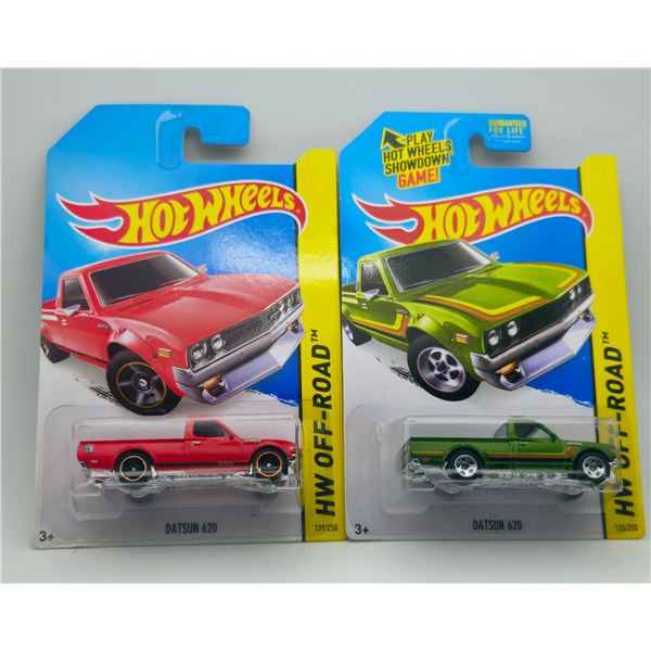 LOT OF 2 HOT WHEELS DATSUN 620 HW OFFROAD GREEN