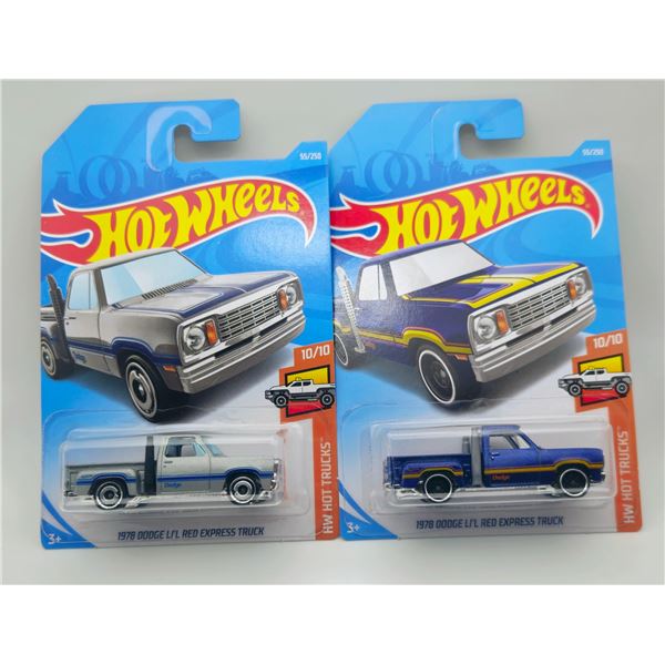 LOT OF 2 HOT WHEELS 78 DODGE LIL RED EXPRESS TRUCK