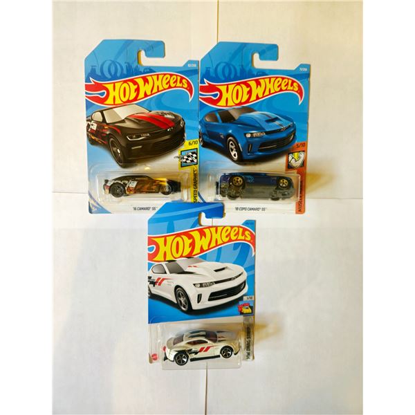LOT OF 3 HOT WHEELS CAMARO'S SS 2018 COPO & 2016