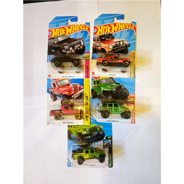 LOT OF 5 HOT WHEELS VARIOUS JEEPS