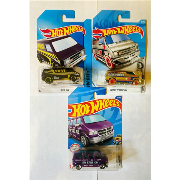 LOT OF 3 HOT WHEELS VAN'S
