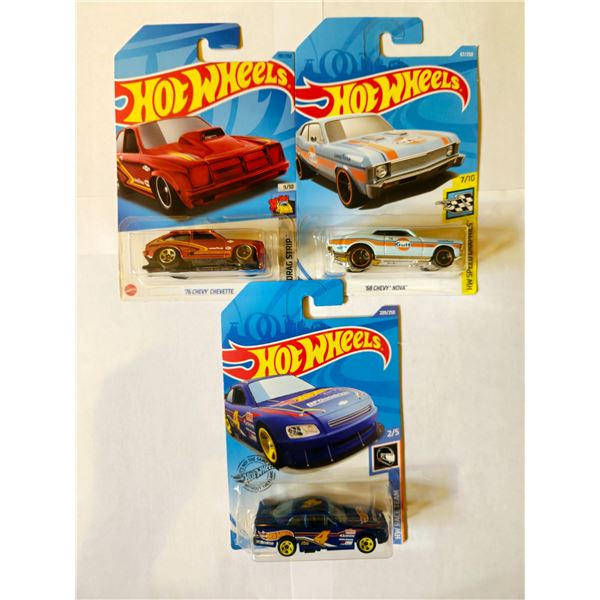 LOT OF 3 HOT WHEELS 68 CHEVY NOVA & 76 CHEVY