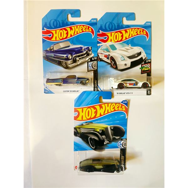 LOT OF 3 HOT WHEELS 16 CADILLAC ATS-V R & CUSTOM