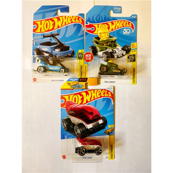 LOT OF 3 HOT WHEELS SUSHI TUNER & SKULLSHAKER &