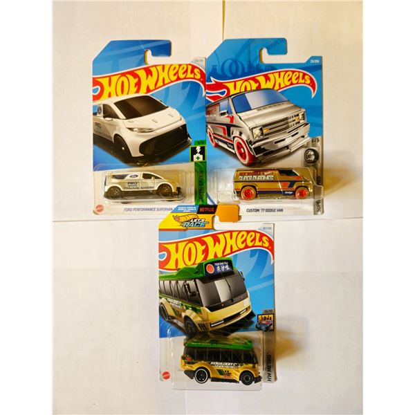 LOT OF 3 HOT WHEELS CUSTOM 77 DODGE VAN &