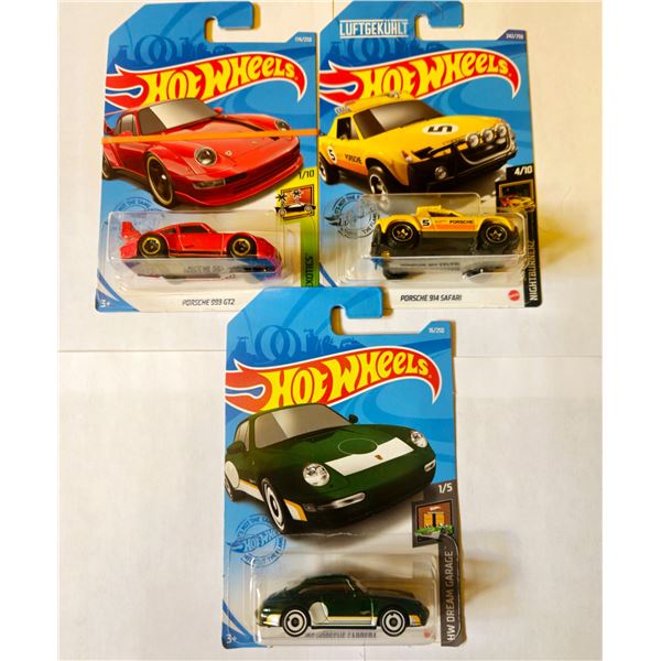 LOT OF 3 HOT WHEELS 96 PORSCHE CARRERA & 993 GT2 &