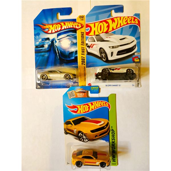 LOT OF 3 HOT WHEELS CHEVY CAMARO'S HKH28/CFJ09/