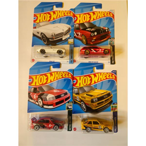 LOT OF 4 HOT WHEELS BMW & AUDI'S
