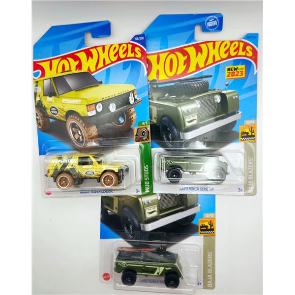 3 HOT WHEELS RANGE ROVER CLASSIC & LAND ROVER