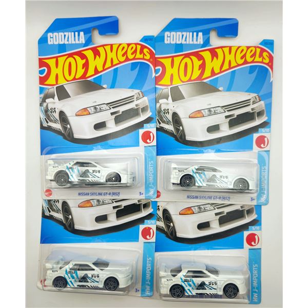 4 HOT WHEELS NISSAN SKYLINE GT-R (R32) GODZILLA