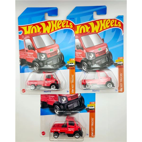 3 HOT WHEELS MIGHTY K RED