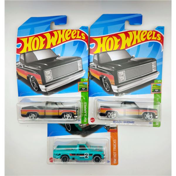 3 HOT WHEELS 83 CHEVY SILVERADO & MAZDA REPU