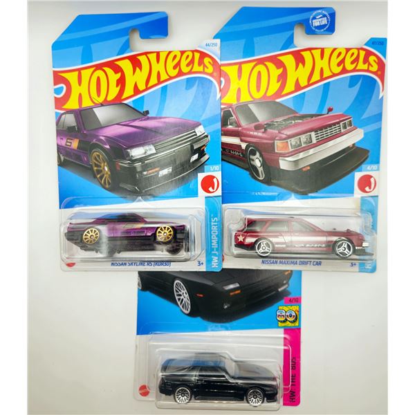 3 HOT WHEELS 89 MAZDA SAVANNA & NISSAN SKYLINE &