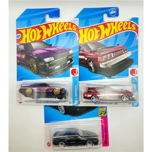 3 HOT WHEELS 89 MAZDA SAVANNA & NISSAN SKYLINE &