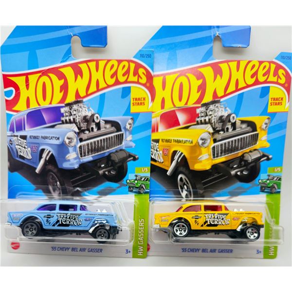 2 HOT WHEELS 55 CHEVY BEL AIR GASSER