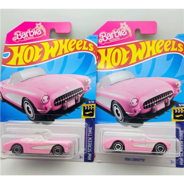 2 HOT WHEELS BARBIE MOVIE 1956 CORVETTE