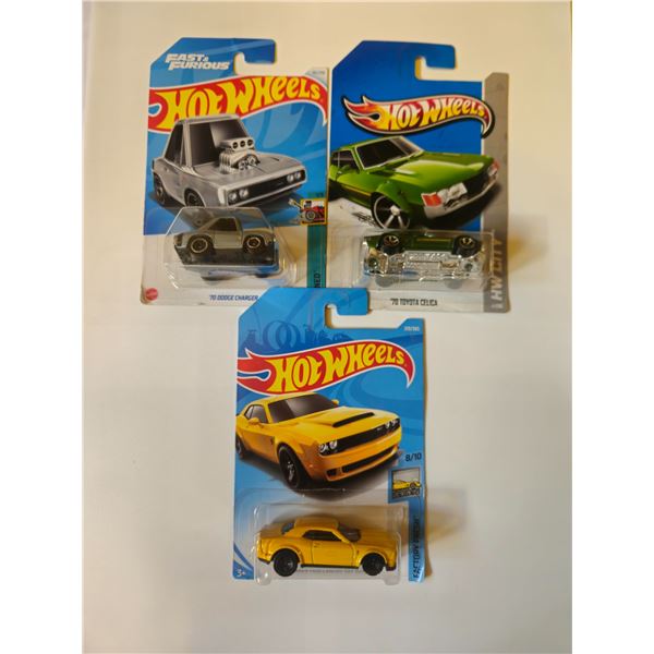 LOT OF 3 HOT WHEELS 70 TOYOTA CELICA & 1970 DODGE