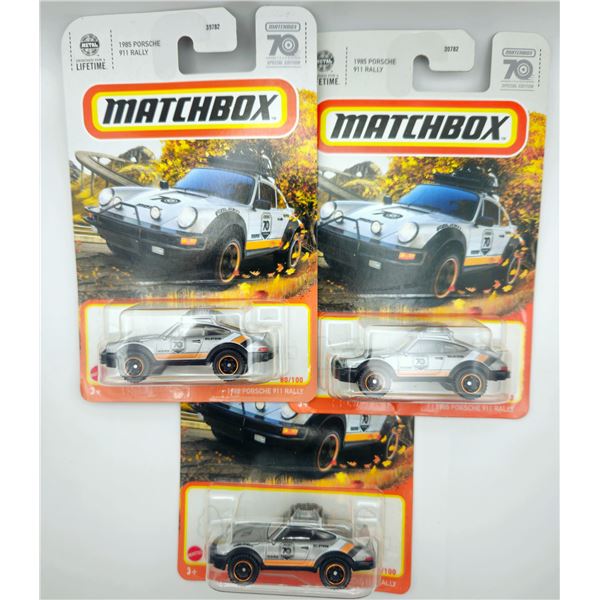 3 MATCHBOX METAL 1985 PORSCHE 911 RALLY