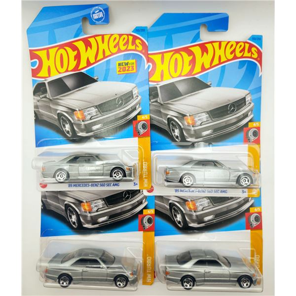 4 HOT WHEELS 89 MERCEDES-BENZ 560 SEC AMG