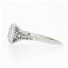 Image 6 : Antique Art Deco 18k Gold European Diamond Solitaire w/ Filigree Engagement Ring