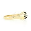 Image 5 : Antique Victorian 14K Gold.30 ctw Old Mine Cut Belcher Set Diamond Solitaire Rin