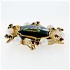 Image 5 : Vintage 14k Gold Hand Painted Portrait, Garnet, & Pearl Open Frame Brooch