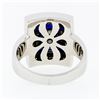 Image 7 : De Hago 18k White Gold 2.65 ctw Sapphire Diamond Square Dome Platter Cocktail Ri