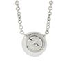 Image 6 : NEW 14k White Gold 0.55 ctw Round Bezel Diamond Solitaire Pendant Adjustable Cha