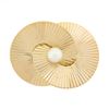 Image 1 : Retro Vintage Krementz 14k Gold Grooved Interlocking Round Disc Pearl Pin Brooch
