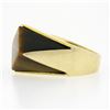 Image 6 : Vintage 14K Gold Large Polished Custom Cut Tiger's Eye Solitaire Geometric Ring