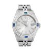 Image 1 : Rolex Ladies Quickset Stainless Steel 18K White Gold Diamond & Sapphire Bezel Si