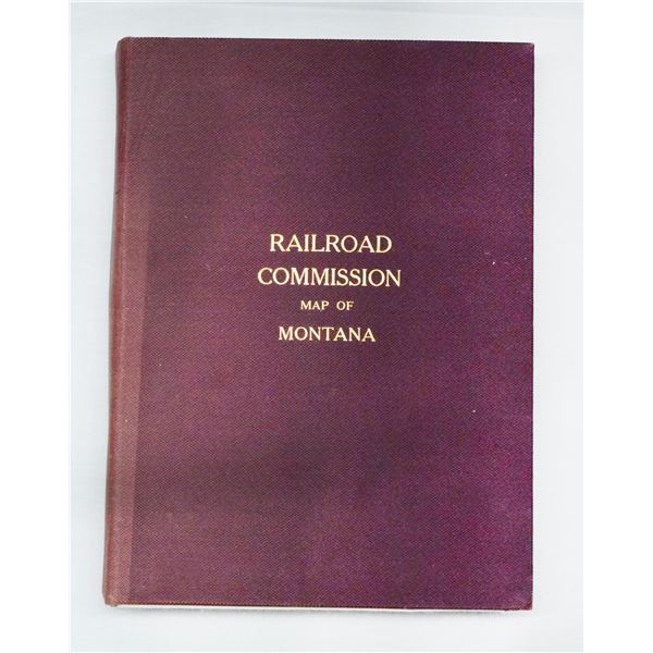Railroad Commission Montana Map, published by Rand McNally, 1917, printed on linen, folds out to 41.