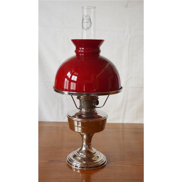 Aladdin lamp Model 12, made May 1928 to April 1935, ruby shade