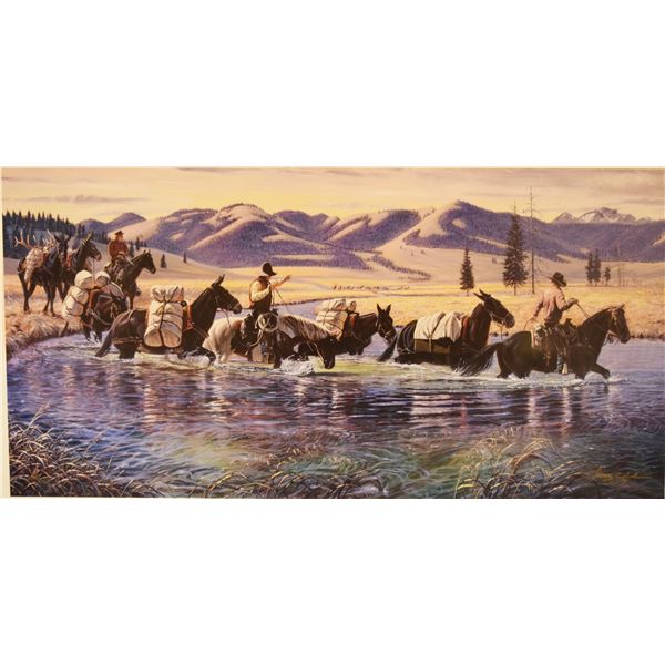 Zabel, Larry, limited edition lithograph, Gamble Pays Off, 14" x 31", #19/32,