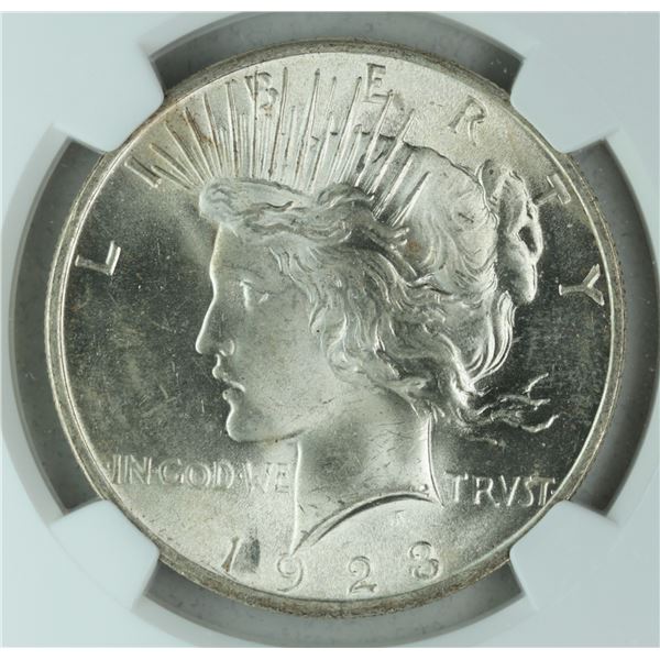 1923 Peace dollar, NGC MS64, est. $150