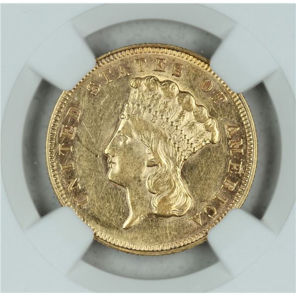 1874 $3 gold  Indian Princess, NGC AU Details, est. $2600
