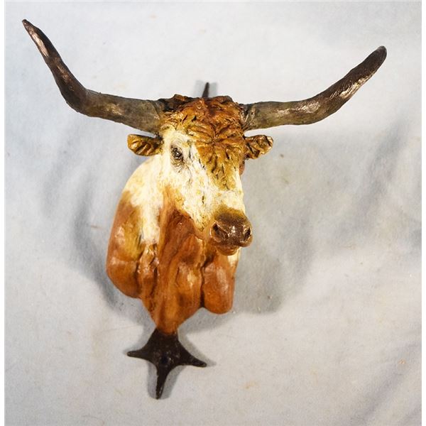 Contway, Jay (1935-2019), bronze, Longhorn Bust, 10.5" x 10" x 9.5", #18/100, 2004