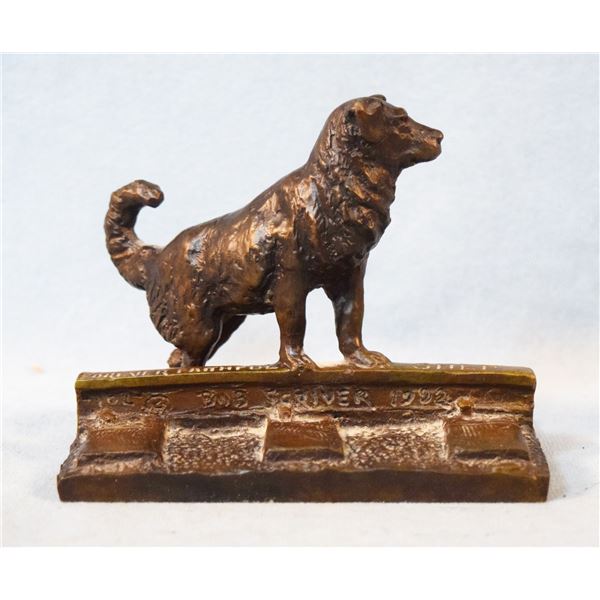 Scriver, Bob, bronze, Shep Dog, Fort Benton, MT, 4" x 4.5" x 3", #102, 1992