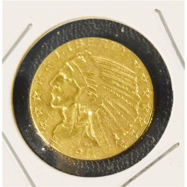 1911 $5 gold Indian Head coin, ungraded