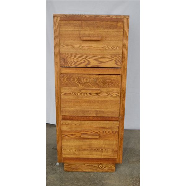 Oak file cabinet,44" x 18" x 29"