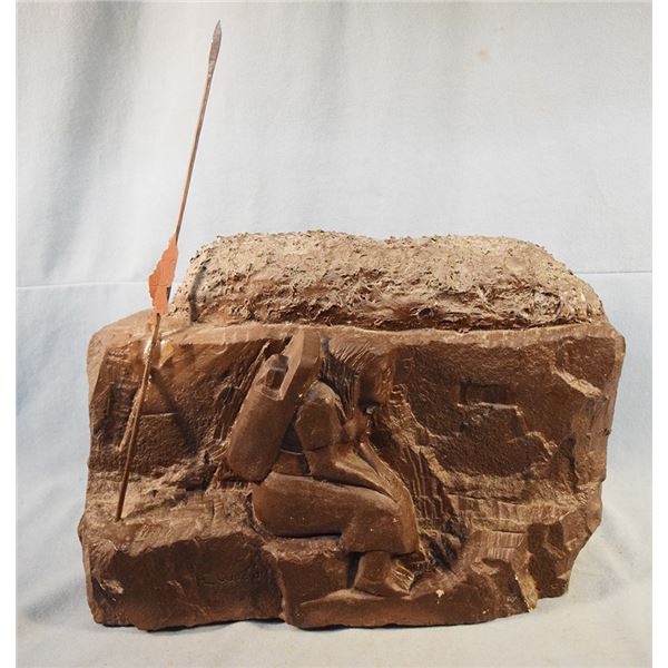 Chopwood, Hank (Hays, MT), stone sculpture, Sacred Burial,17" x 16" x 7.5"