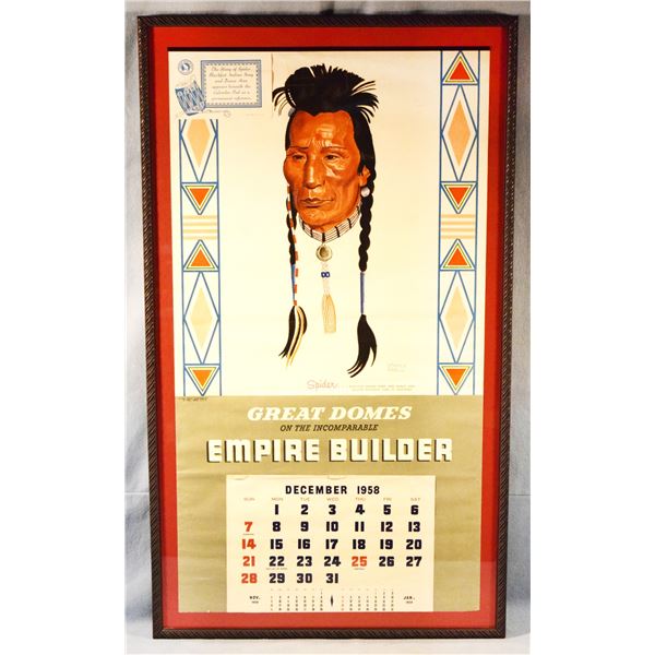 1958 calendar Winold Reis, Spider…Blackfeet Song and Dance Man, Glacier National Park, MT,