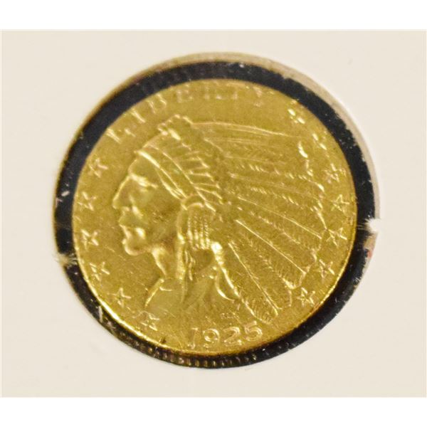1925 $2½ gold  Indian Head coin, ungraded
