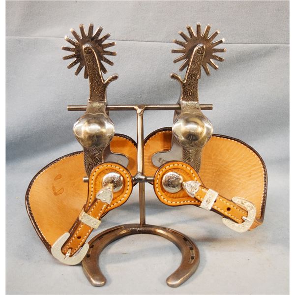 Crockett parade spurs, marked on edge of band