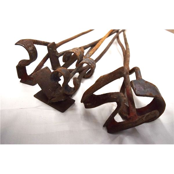 (7) hand forged branding irons: S, K, W, L, S3, U, 5