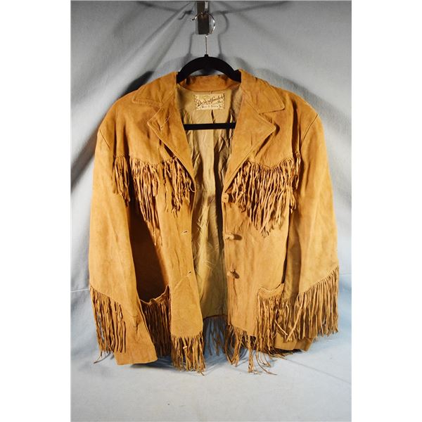 Fringed jacket by Desert Swedes, small tear on right pocket, right armpit and right rear back.