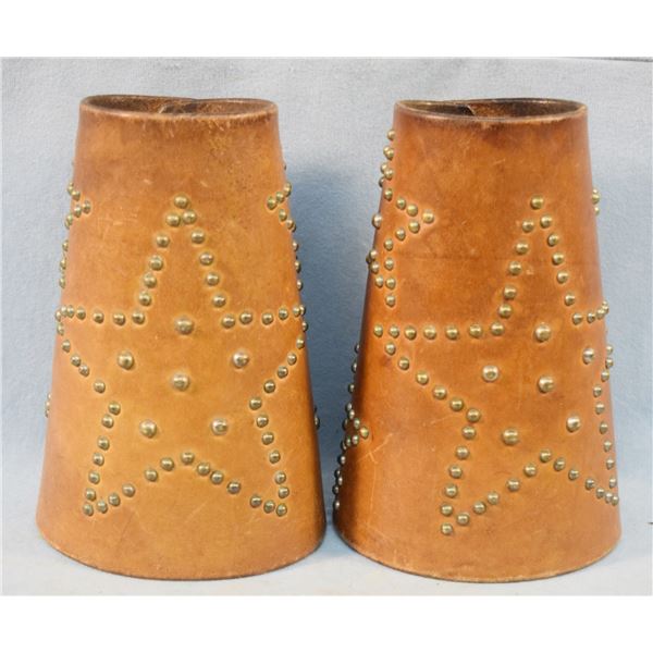 2 pcs: star studded wrist cuffs, 7", newer & Saddle pockets, unmarked, 7" x 7"